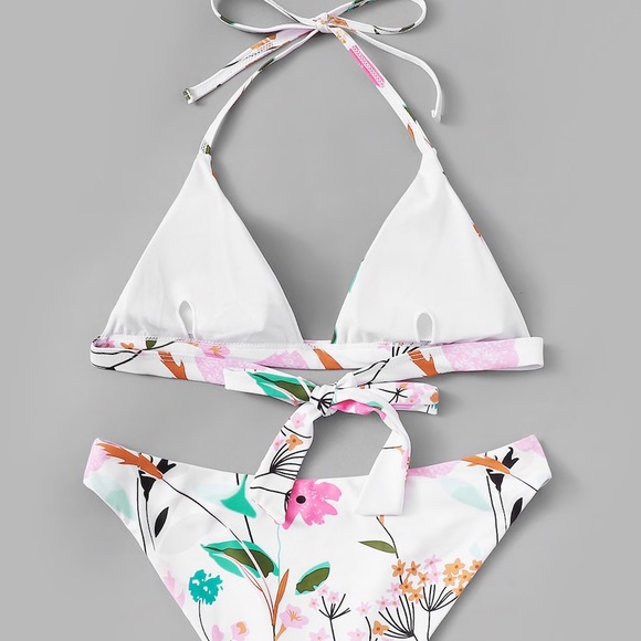 Floral Print Halter Bikini Set - Picture 5 of 6